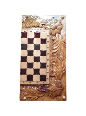 Різьблений набір 3 в 1 для гри в шахи, шашки і нарди з дерева ручної роботи. 2551 фото